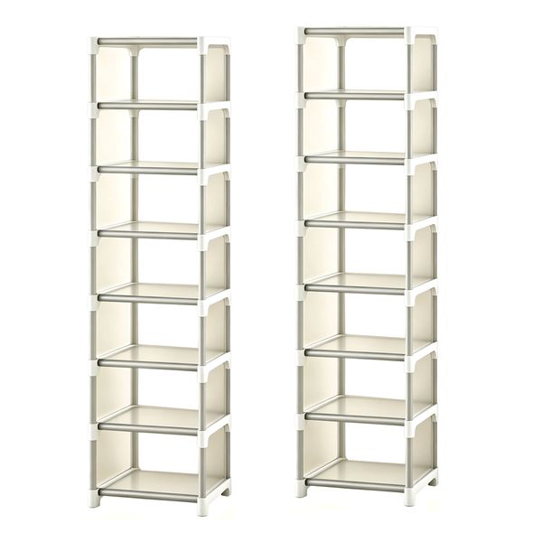 2-Piece Modular Shoe Rack 7-Tier Household Shoe Organizer for Entryways