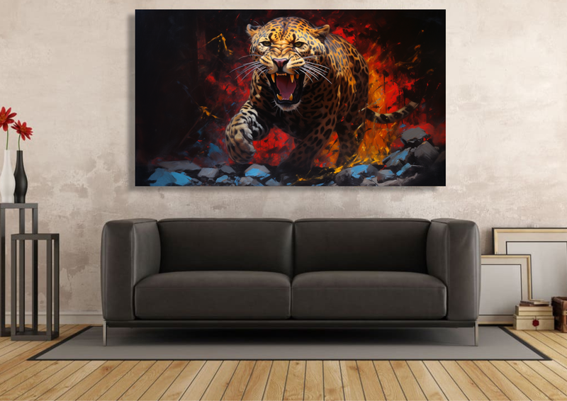 Canvas Wall Art - Leopard Ferosity Portrait - IM1307