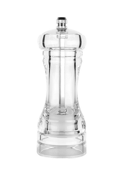 Acrylic Pepper Mill - Transparent - Single - 14cm