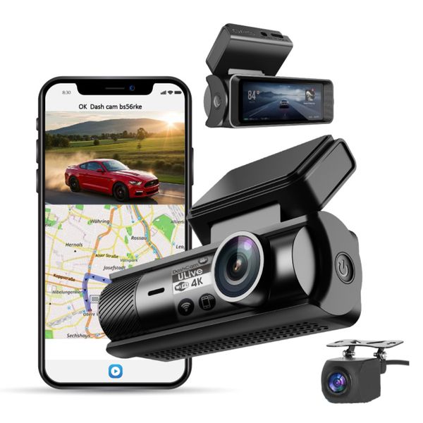 ULive 4K Dashcam with Dual, Front and Rear Cameras, lighter Adapter