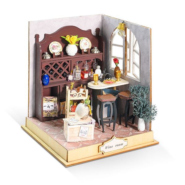 Know Me Sweet Wine Room Palm-Sized DIY Miniature House Kit