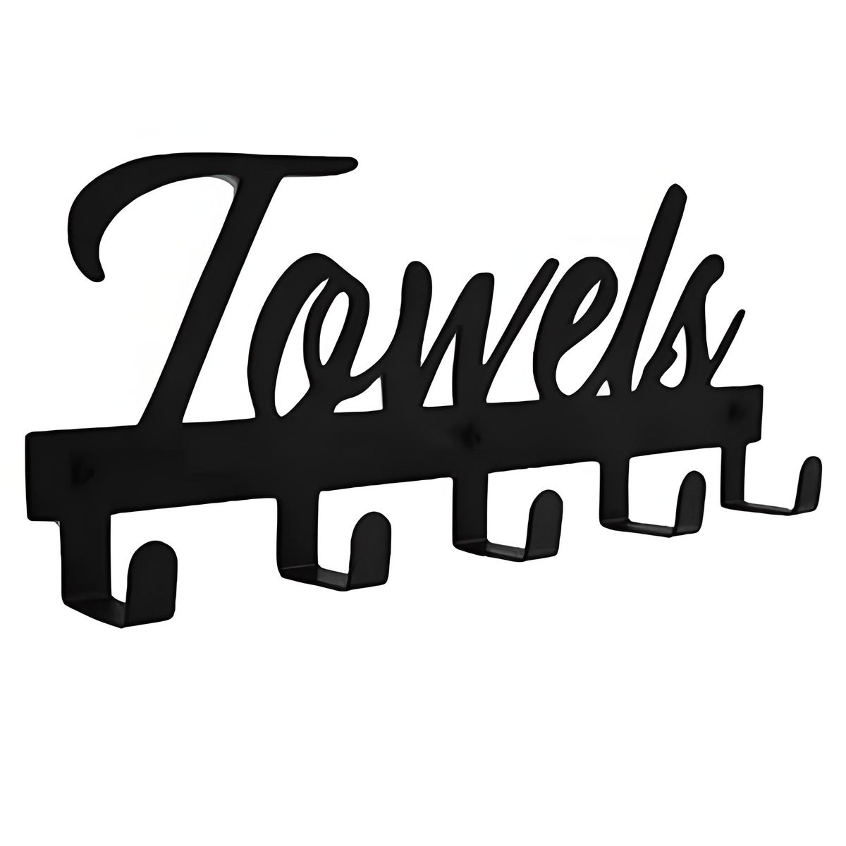 Black Aesthetic Wall-Mounted Towel Rack: Space-Saving Bathroom Storage