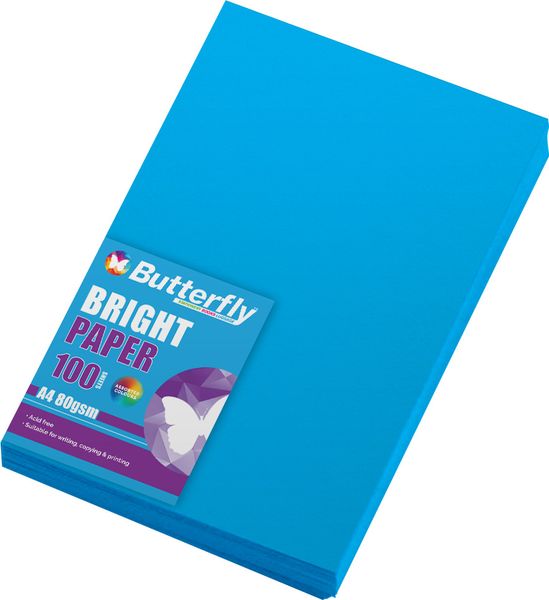 Butterfly A4 Bright Paper 100s - Blue