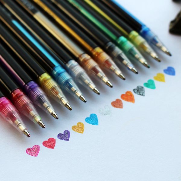 12-Color Glitter Gel Pen Set