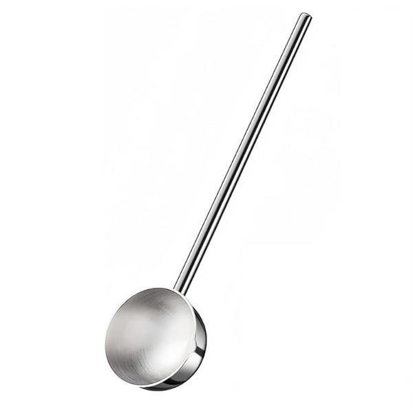 Small Soup Ladle Stainless Steel Metal Deep Spoon with Pour Spout 2 Oz Long