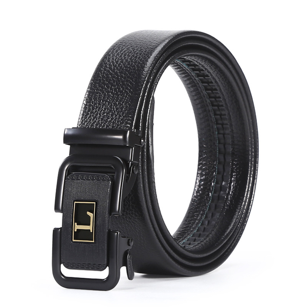 Letter L Clasp Men Business Casual Belt Automatic Buckle Adjustable Length