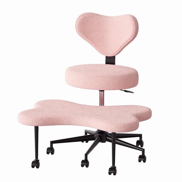 Cross Legged Ergonomic Office Chair with Footrest &amp; 360 Swivel