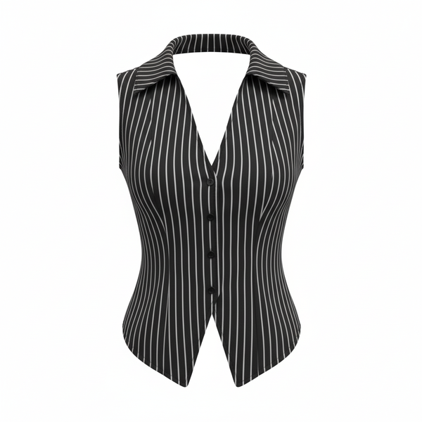 Sleeveless Slim-Fit Shirt - Black