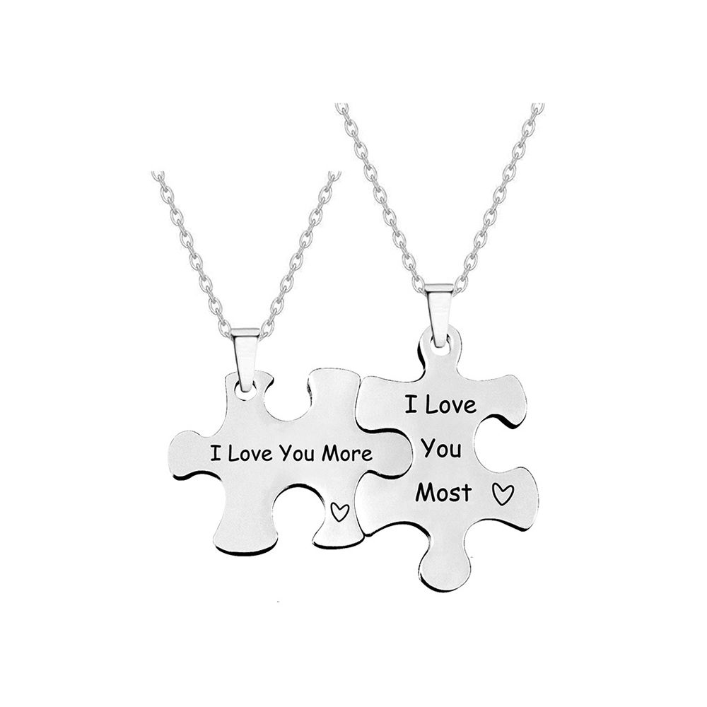 Couples Pendant Necklace Puzzle Piece Matching Necklace2 Pieces Shop