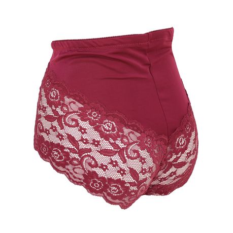 High Waist Plus Size Stretchy Soft Lacy Underwear Panties - Pack