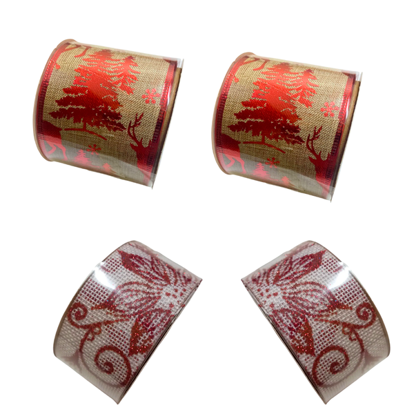 Christmas Ribbon pack of 4