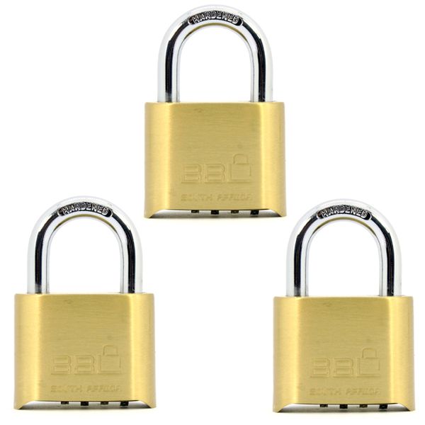 50mm Combination Padlock - Brass (Pack of 4)