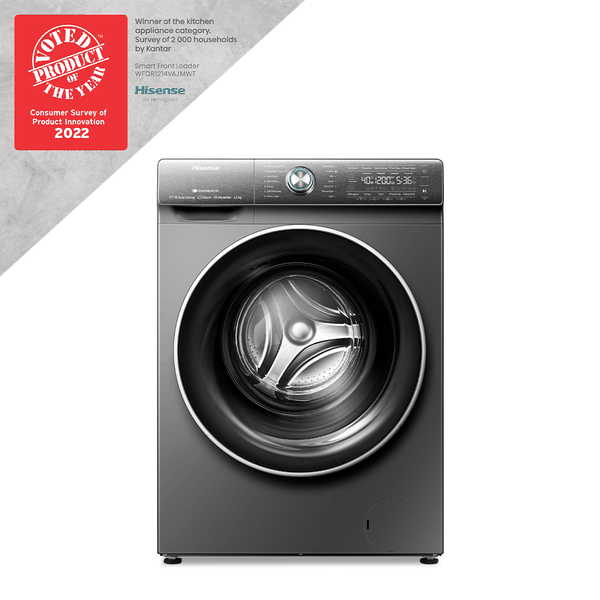 Hisense 12Kg Smart Front Loader Washing Machine w Inverter- WFQR1214VAJMWT