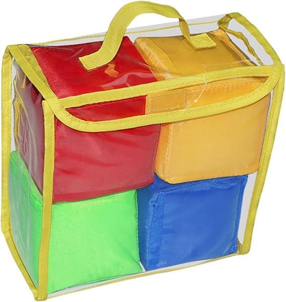 Harayaa 4PCS Soft Play - 10cm DIY Blank Colorful Dice Cubes for Kids &amp;