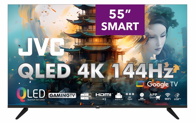 JVC 55" QLED Ultra 4K 144Hz Smart Google Gaming TV