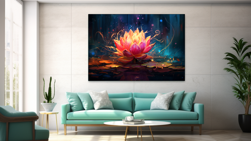 Canvas Wall Art - Lotus Serenity Abstract - JT0157