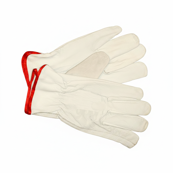 Goatskin Leather Gloves with Elasticated Wrist for General Handling