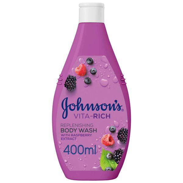 Johnson's Body Wash - Vita-Rich, Replenishing, Raspberry, 400ml x 6
