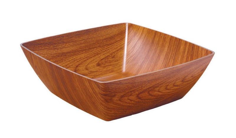 Get-Melamine Arbor Square Faux Wood Bowl