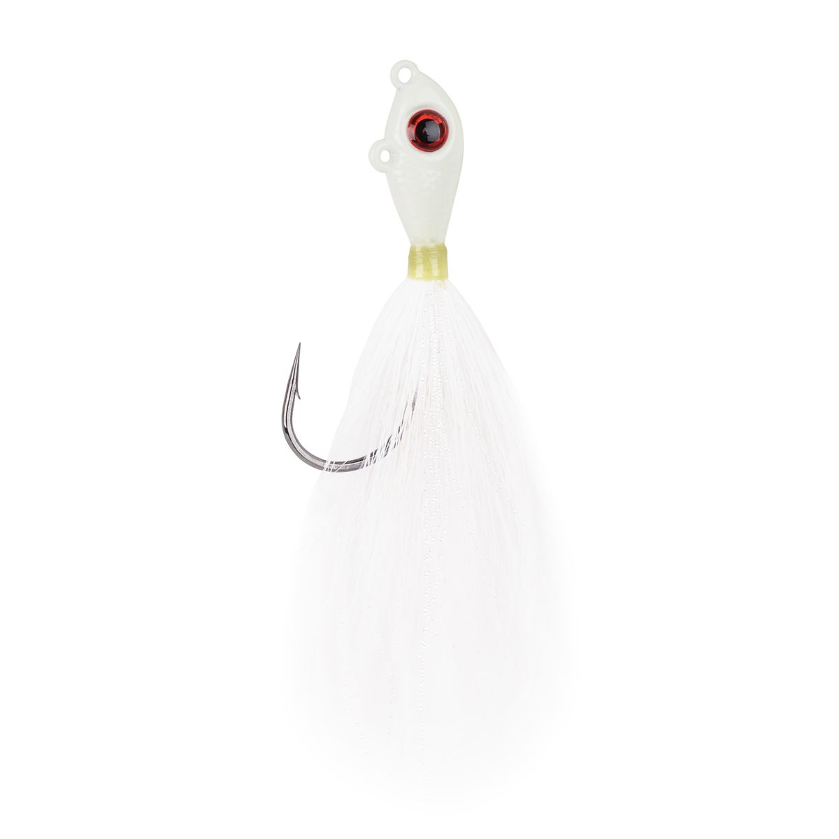 Mustad Glow White Big Eye Bucktail Jig - 3/4 Oz