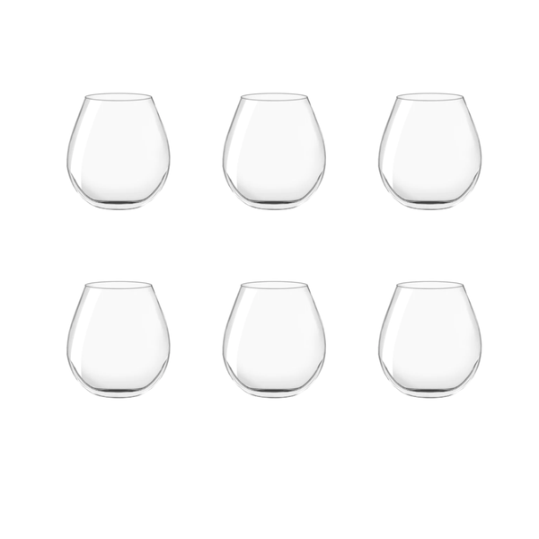 475ml Stemless Wine Glass Set - 6 Pieces