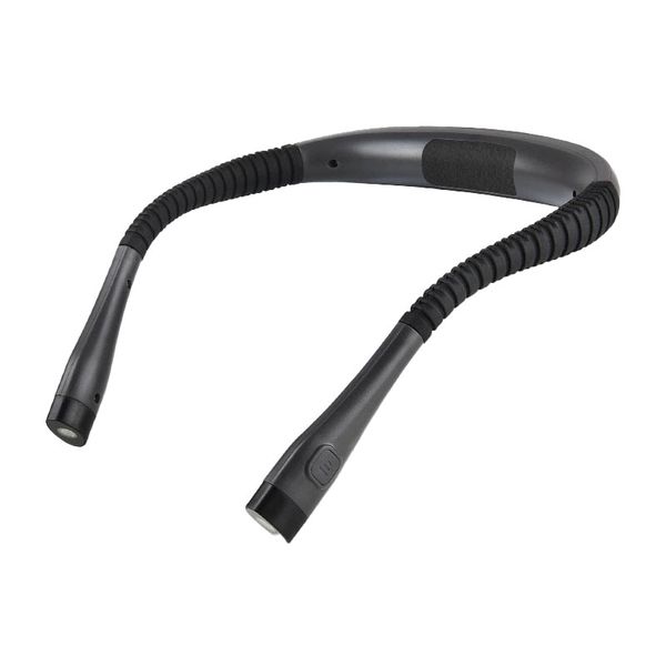 Rechargeable three color adjustable LED reading neck light - Black