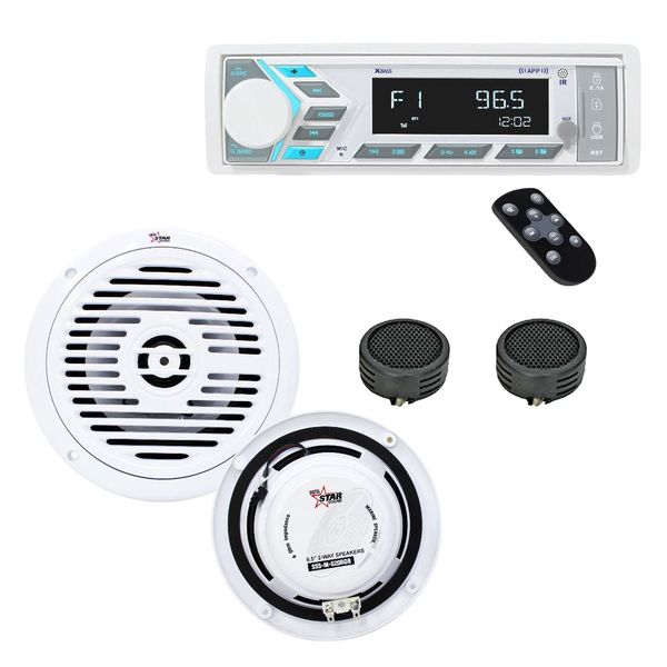 Marine Media Player with 6.5" 75RMS 2-Way Speakers &amp; Evo Tweeters