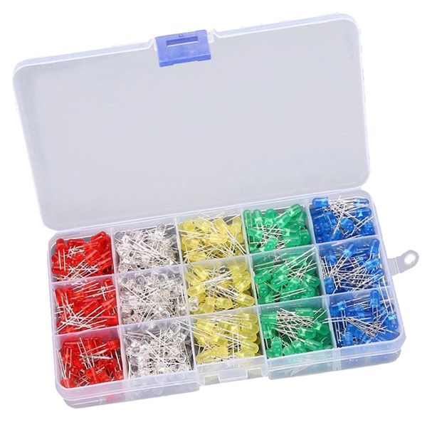 Multi-Colour LED Light Emitting Diode 500 Piece - 12.2cm