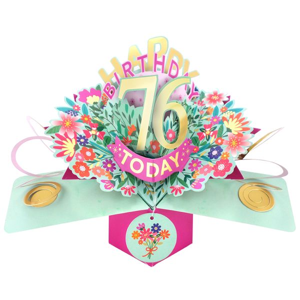 Happy 76th Birthday 3D Pop Up Card - Female