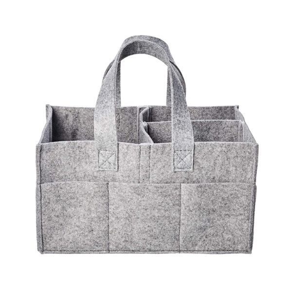 Felt Baby Diapper Nappy Organizer - Light Grey