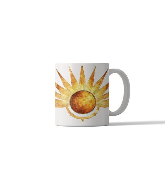 Printed Coffee Mug - Retro Tribal Design DSG
