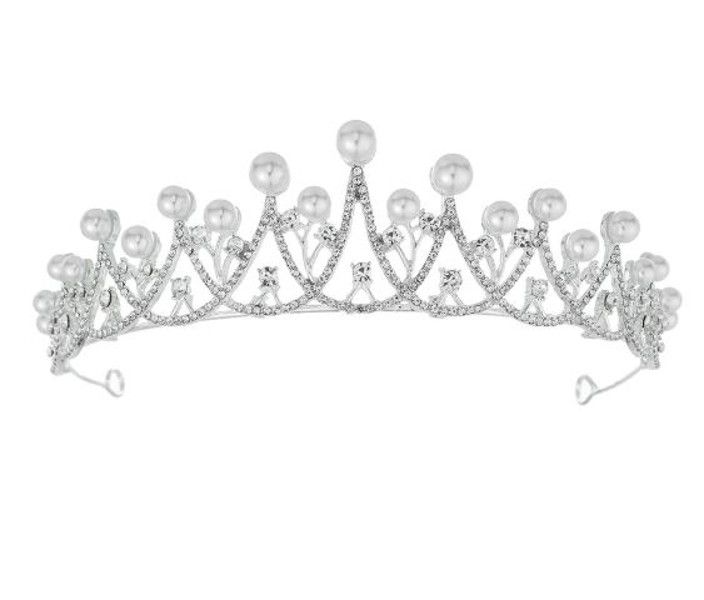 Olive Tree - Crystal &amp; Pearl Styled Tiara 02 - Bridal / Formal Event