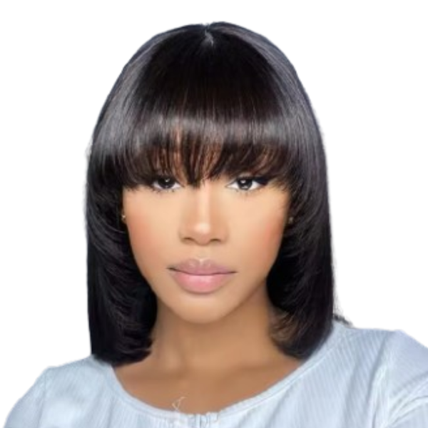 Brazilian Hair Layered Cut Fringe Wig