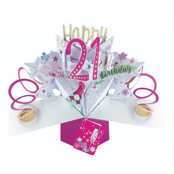 Happy 21st Birthday Bubbly 3D Pop-Up Greeting Card