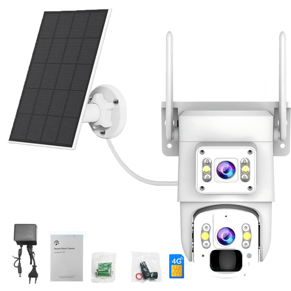 8MP 4G Solar Security Camera System with Dual-lens+24h Continuous Recording