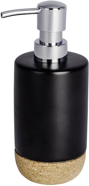 Wenko - Soap Dispenser - Black Ceramic &amp; Cork