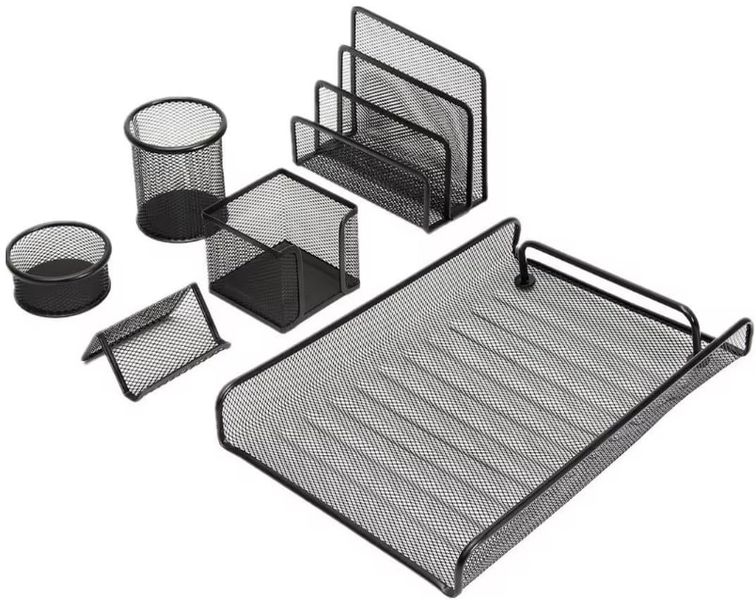 KTOffice 6 Piece Durable Metal Mesh Desk Set