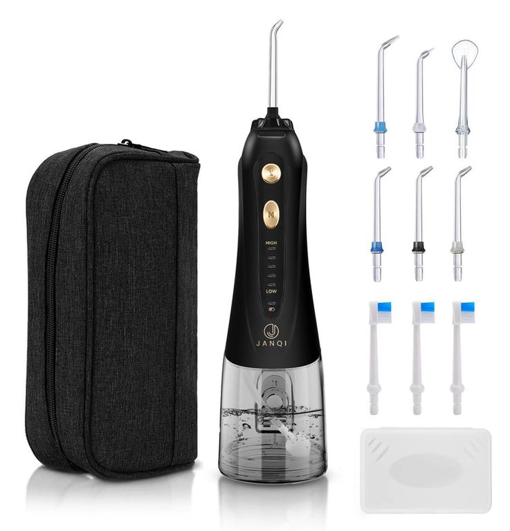 JANQI J1 Water Flosser for Teeth, Braces - Toothbrush & Nozzle Pack ...