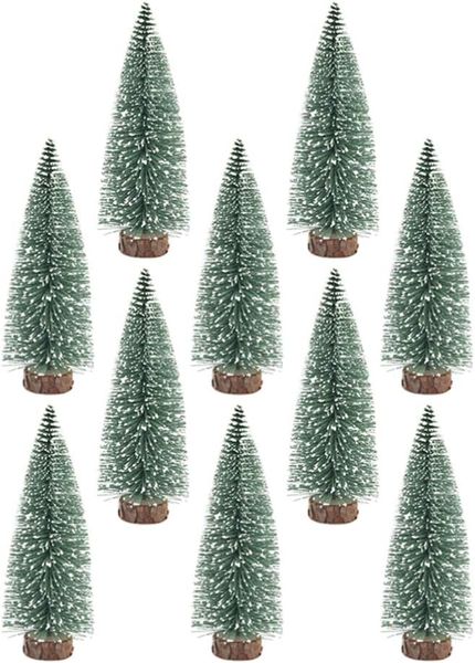 St Charles Mini Bottle Brush Christmas Tree,Snow Frost with Wooden Base-10