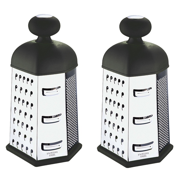 Blaumann 6-Slide Stainless Steel Box Grater - Black (Set of 2)