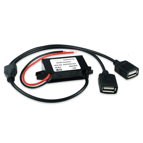 12V (8-23V) to 5V 3A Female USB Car Power Converter Voltage Regulator