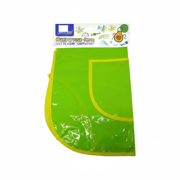 Marlin Kids Lightweight Plastic Apron in Lime for Arts and Crafts