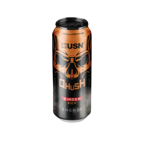 USN Qhush Ginger Kick 500ml Energy Drink - Pack of 12