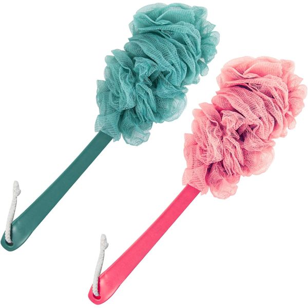 QYNIAL 2 Pack Back Scrubber Shower Loofah Brush Long Handle