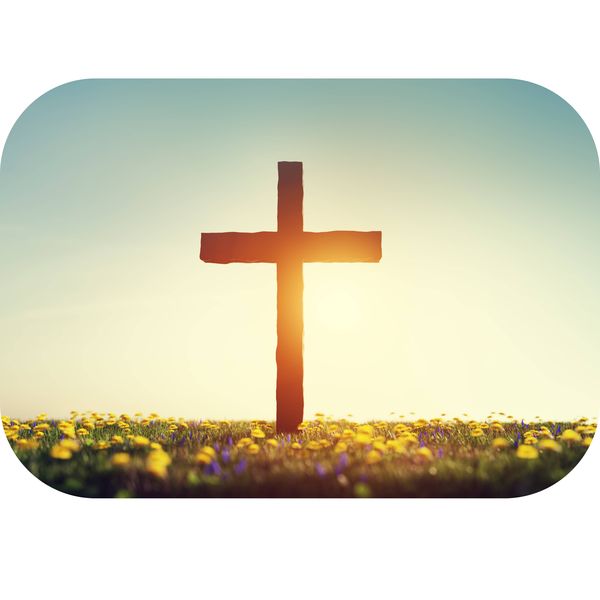 Cross Flower Field Printed Mouse Pad