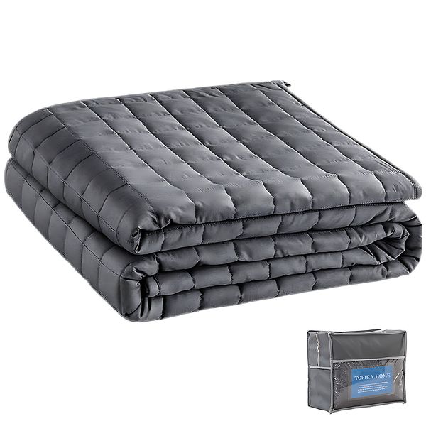 Topika - Weighted Blanket, Cooling Heavy Blanket, 6.8kg 152 x 203cm, Grey
