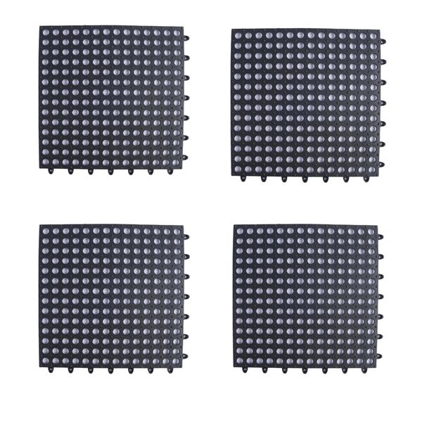 Decor Non-Slip Interlocking With Drain Holes Floor Mat Set Of 4 -30cm