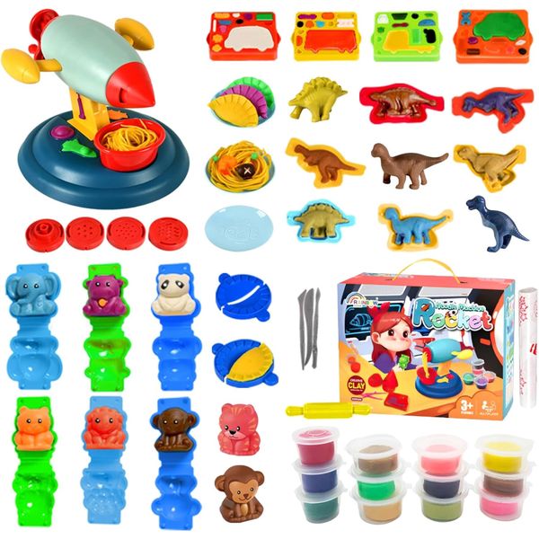 Color Dough Kitchen Creations Food Playset with Dinosaur