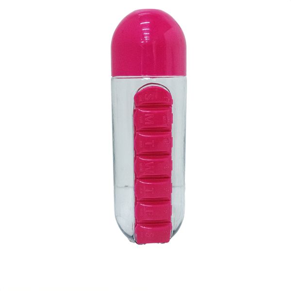 Pill and Vitamin Organizer Water Bottle - Pink