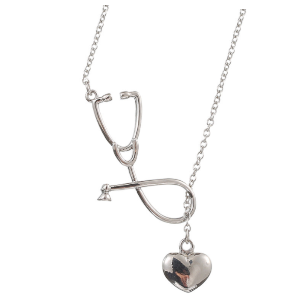 Medical Stethoscope Silver Heart Pendant Necklace Doctor Appreciation ...